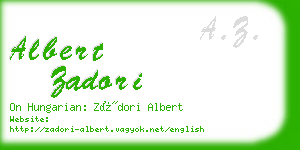 albert zadori business card